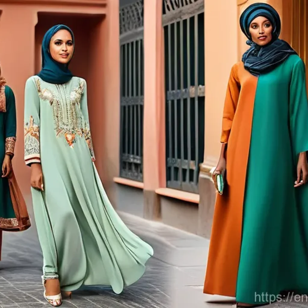 무슬림 패션 산업 - **Prompt 1: Global Elegance and Diversity in Modest Fashion**
    "A diverse group of adult women, e...